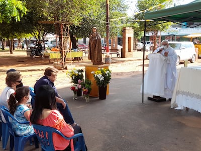Misa en honor a la Virgen de Loreto.