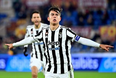 Paulo Dybala celebra el primer gol de la Juve.