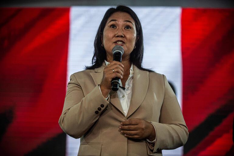 Keiko Fujimori, candidata derechista a la presidencia de Perú.