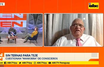 Emilio Camacho, Myriam Cristaldo y Jorge Bogarín González en el programa En Detalles de ABC TV este domingo.