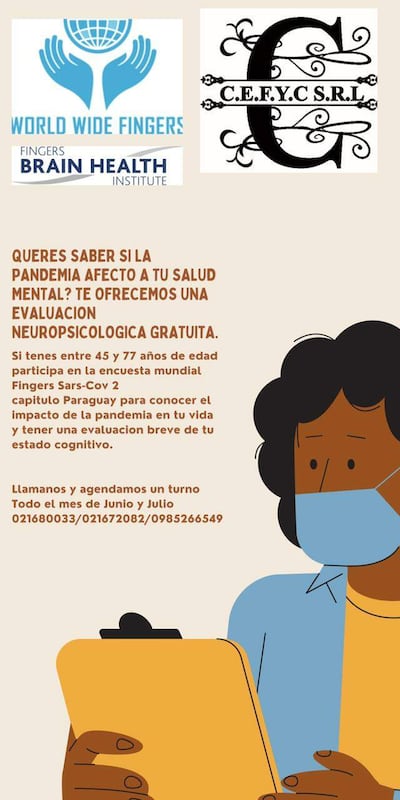 Afiche informativo para acceder a la encuesta de manera gratuita y confidencial.