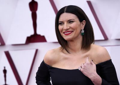 La cantante italiana Laura Pausini también estuvo presente en la ceremonia celebrada en Los Ángeles.