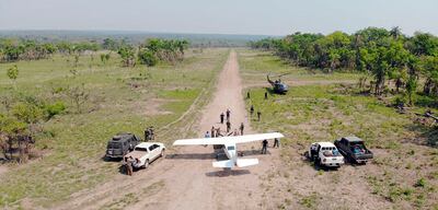 Una de las pistas clandestinas detectadas en el Parque Nacional Bravo, donde tenía su base una red de tráfico de drogas.
