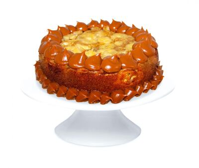 Torta invertida de bananas.