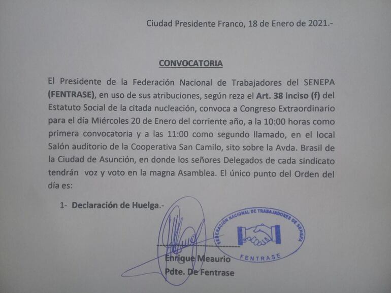 Los denominados seneteros tratarán mañana un único punto del orden del día: la declaración de huelga.