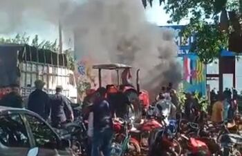 La fuerte manifestación registrado ayer en Tembiaporâ.