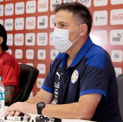 Manuel Eduardo Berizzo Magnolo (50 años), el técnico albirrojo,  ayer en la rueda de prensa virtual.