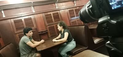 Natan Melamed y Angie Benítez son los protagonistas del cortometraje.