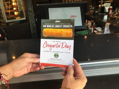 El primero de octubre, Miami festeja el Croqueta Day.