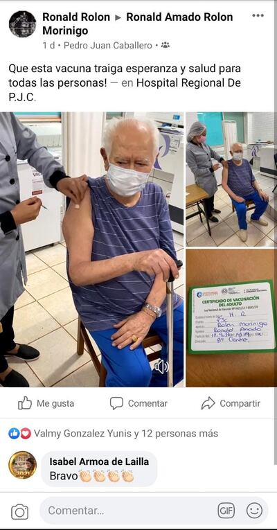 Las criticas surgieron luego de que un médico que supuestamente ya se encuentra jubilado haya recibido la vacuna.