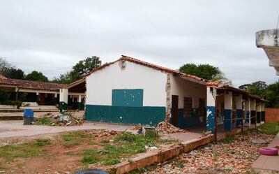 Gran parte del techo del pabellón de dos aulas y  sanitarios se desplomó el 6 de febrero pasado.