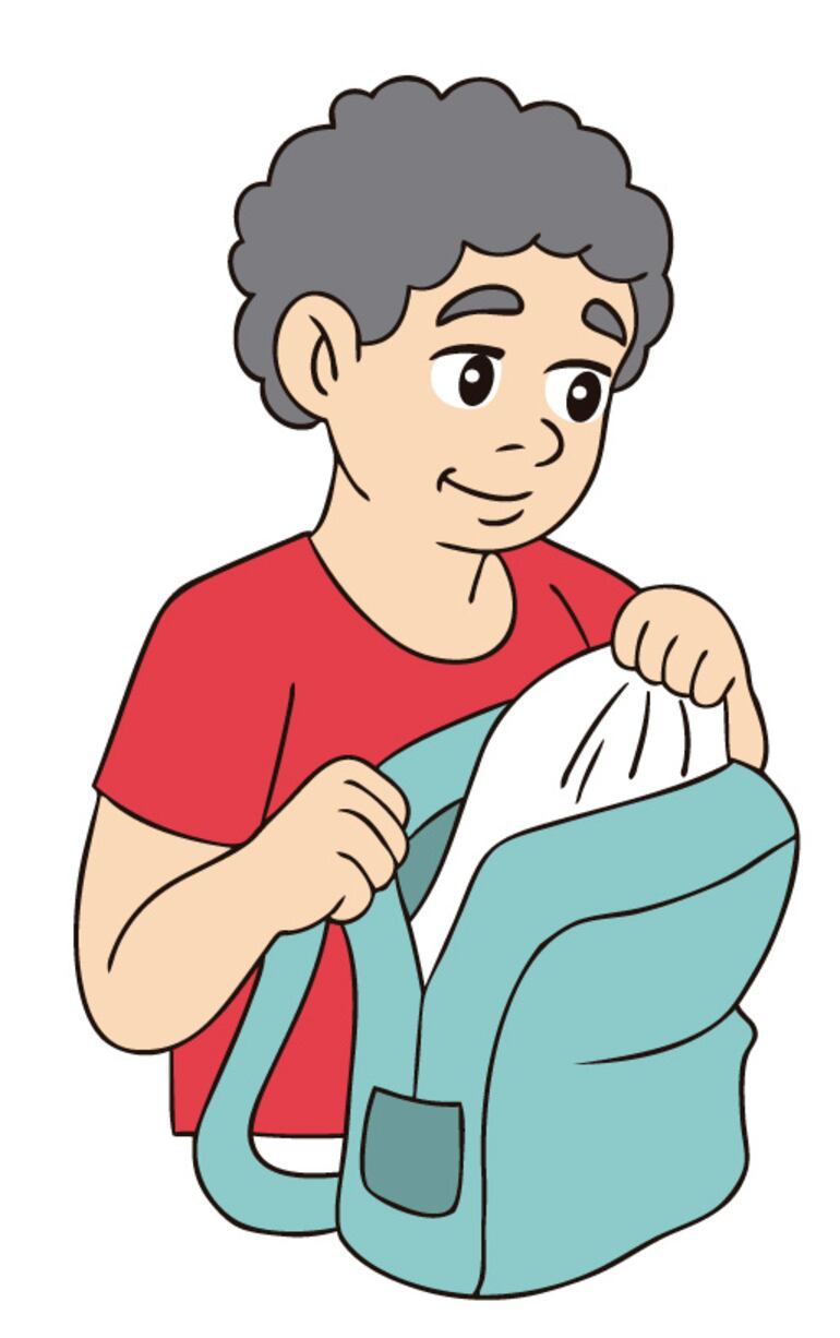 Siempre deberás llevar un bolso o mochila para tus cosas.