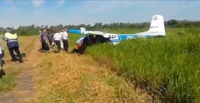 Avioneta accidentada en el Silvio Pettirossi.