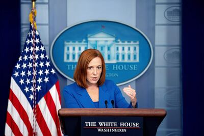Jen Psaki, secretaria de prensa de la Casa Blanca.