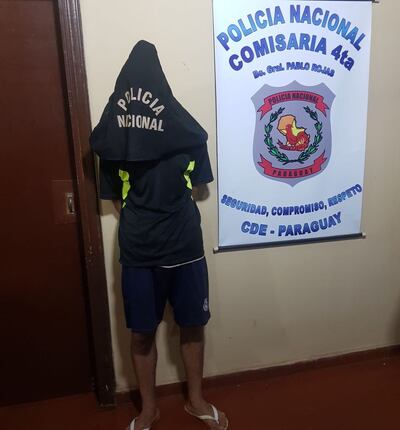 Ángel Gabriel Marín Duarte quedó detenido en la comisaría 4ª de Ciudad del Este.