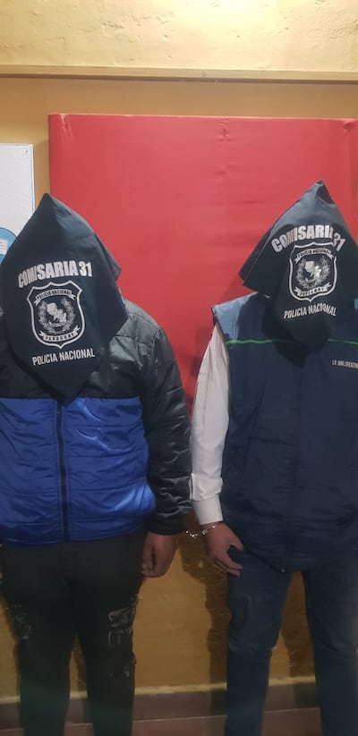 Marcos Antonio Cáceres Cabrera, de 18 años y Hugo Ramón Sanabria, de 48 años, detenidos.