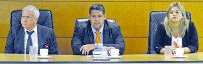 Héctor Capurro, Juan Carlos Zárate y María Fernanda García, integrantes del Tribunal de Sentencia del caso audios filtrados.