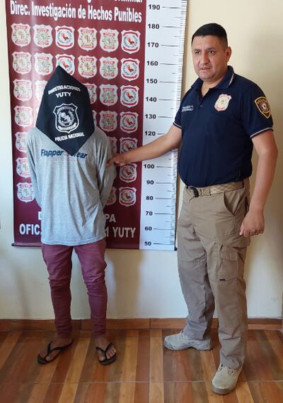 José Francisco Vargas, detenido en sede Investigaciones de Yuty.