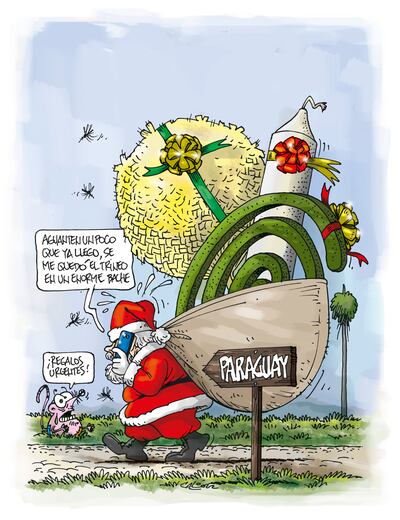 Papá Noel llegando a Paraguay...