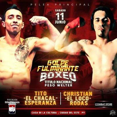 Afiche de la pelea principal que será el sábado en CDE.