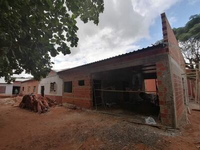 Parte del nuevo bloque del centro de salud de la ciudad de Liberación que se encuentra en etapa de construcción.