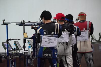 Competencia de tiro deportivo, en los Juegos Odesur Paraguay 2022.