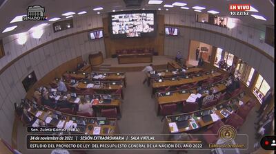 Sesión extraordinaria del Senado de hoy, miércoles 24 de noviembre.