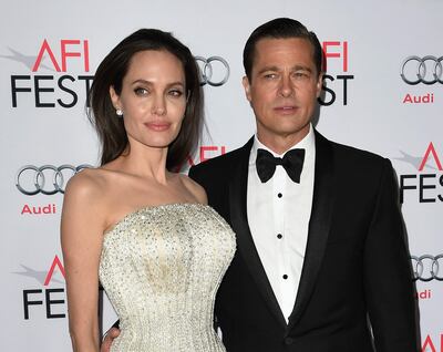 Angelina Jolie y Brad Pitt durante el estreno del filme "Frente al mar" durante el AFI Fest, el 5 de noviembre de 2015.