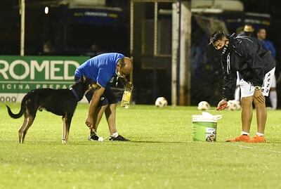 Aún con algunas gotas la cancha del 12 de Octubre se seguía pintando aquel 4 de diciembre.