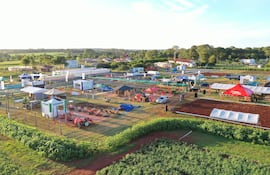 Así se ve desde arriba la Expo Hortipar que se realiza en Cetapar ubicada en Yguazú, Alto Paraná.