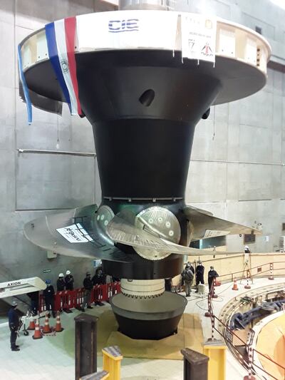 La turbina fue montada con un estricto protocolo sanitario.