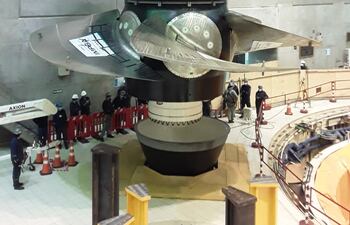 La turbina fue montada con un estricto protocolo sanitario.