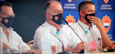 El titular CDPS, Luis Rojas, a su derecha Fernando Viola (vicepresidente) y José Arias (tesorero).