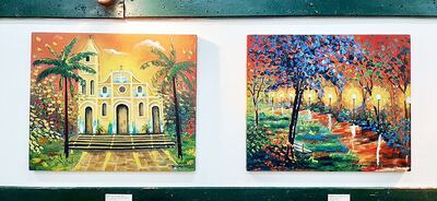 Imágenes de dos de las obras que se exponen en Casa Hassler, en una muestra colectiva del ciclo “Verano Cultural 2021”.