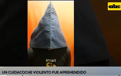 Supuesto cuidacoches violento quedó detenido. (Captura de ABC TV).