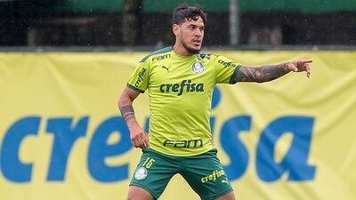 Gustavo Gómez, durante la práctica del Palmeiras realizada ayer.