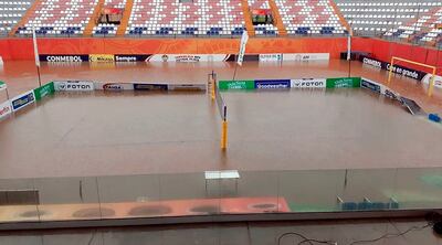 En estas condiciones se encontraba ayer el Estadio Mundialista Los Pynandi tras la lluvia.