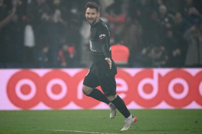Lionel Messi celebra su gol, que fue el tercero para París SG ante Nantes.