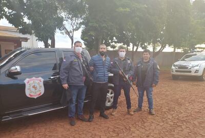 El libanés Bachir Hawa Sanguina fue trasladado esta tarde a la Agrupación Especializada de la Policía, en Asunción.