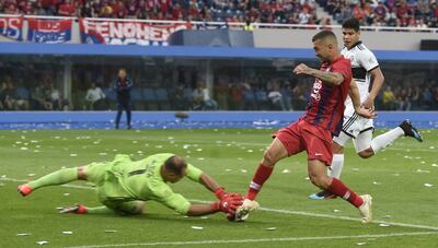 Fariña, durante el superclásico en el General Pablo Rojas de la temporada 2019.