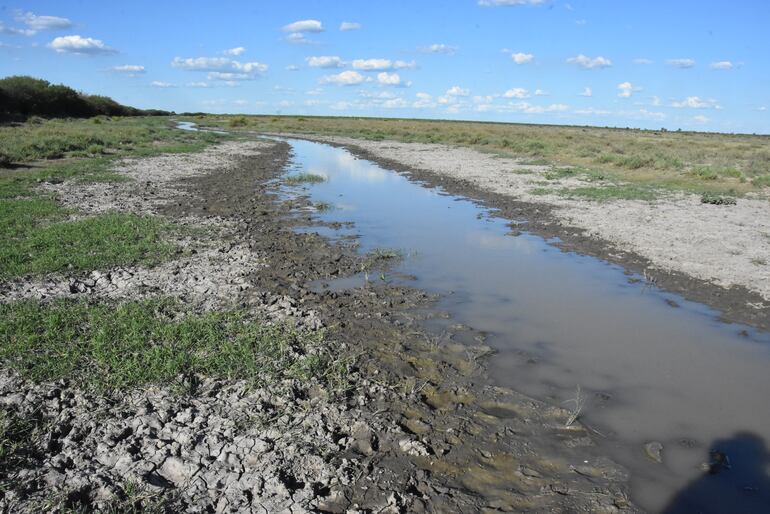 En la zona de Tte. Esteban Martínez, el Pilcomayo se redujo a un mísero hilo de agua. Las reservas se agotan y no alcanzarían otros 30 días.