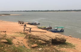 Este es el panorama que se tiene en el antiguo puerto de Concepción ante la bajante del río Paraguay.