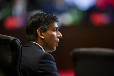 Rishi Sunak, primer ministro del Reino Unido, durante la cumbre del G20 en Bali, Indonesia, el lunes.