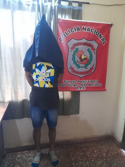 Alex Matías Valiente Paredes, de 23 años, detenido.