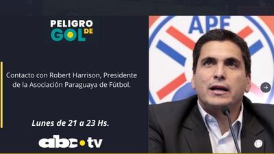 El presidente de al APF, Robert Harrison en la charla de anoche con "Peligro de gol", por ABC TV