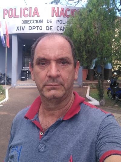 Marcos Cesar Lantin, camionero brasileño detenido y coimeado en Salto del Guairá.