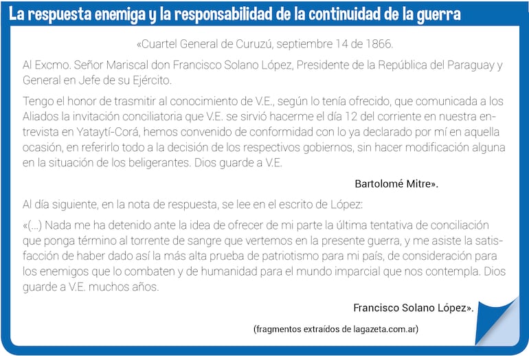 La respuesta enemiga y la responsabilidad de la continuidad de la guerra
