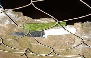 El arma blanca con la que Páez habría herido mortalmente al joven Derlis López.