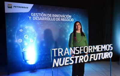 Martha Fernández, gerente de Estaciones de servicio, durante el encuentro “Transformemos nuestro futuro”, organizado por Petrobras.