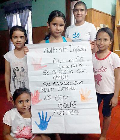 Imagen de la campaña contra el maltrato infantil, impulsada por Aldeas Infantiles SOS Paraguay.
